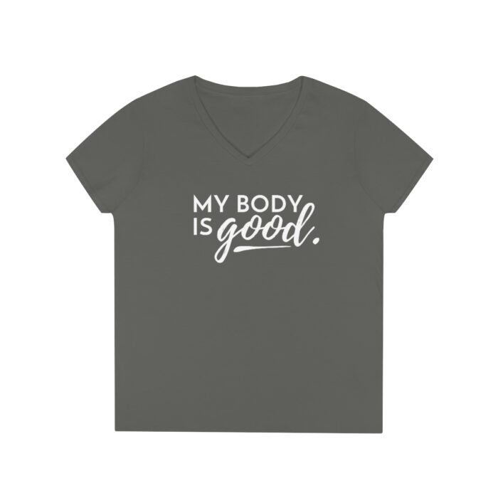 My Body is Good // Ladies' V-Neck T-Shirt - Image 13